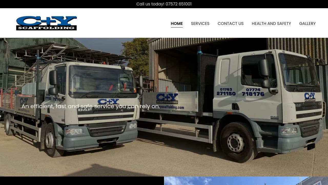 C&Y SCAFFOLDING LTD website screenshot