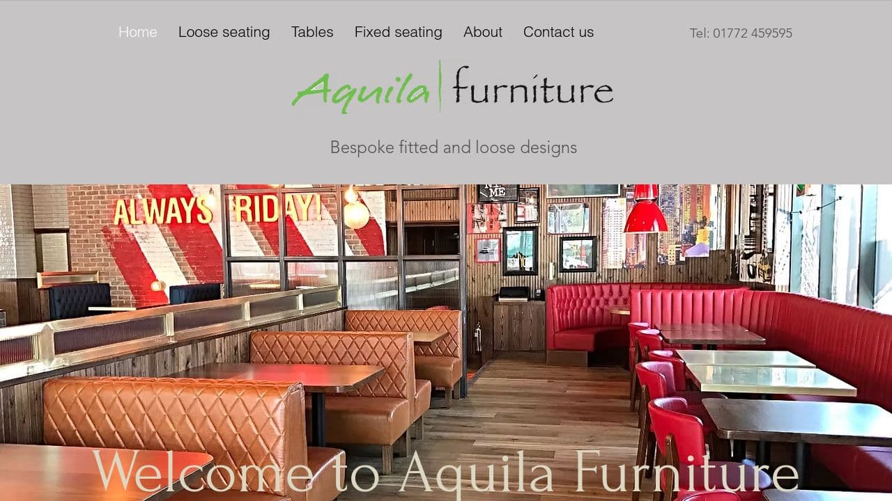 AQUILA FURNITURE LIMITED website screenshot