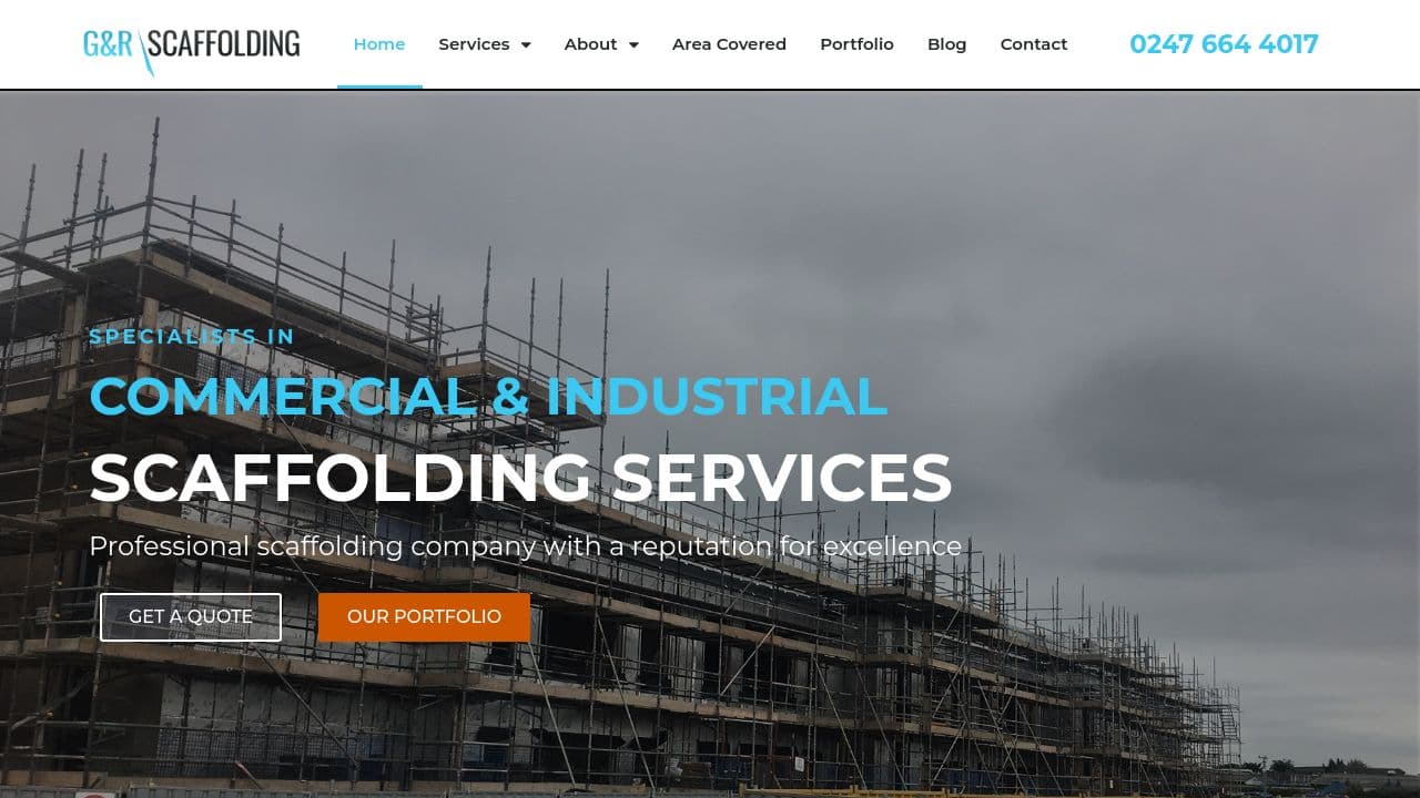 G & R SCAFFOLDING LIMITED website screenshot
