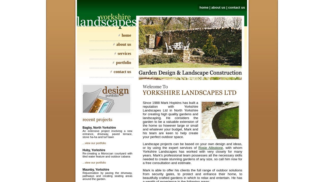 YORKSHIRE LANDSCAPES LIMITED website screenshot