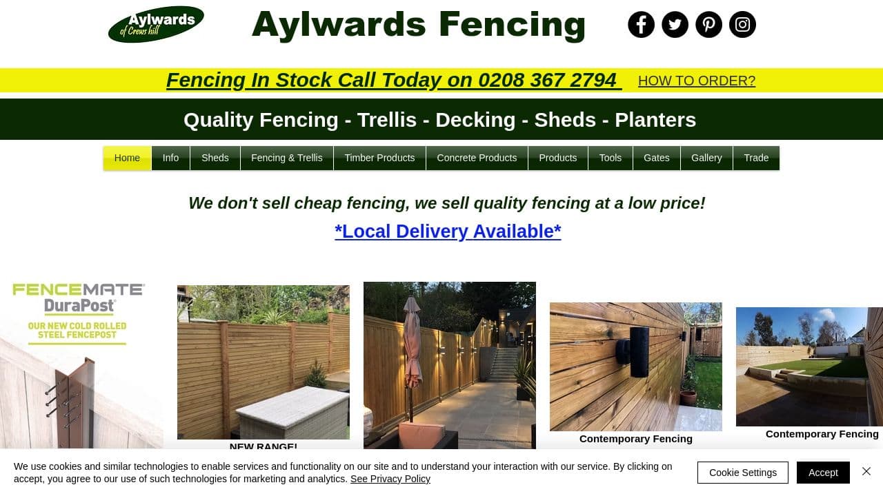 AYLWARD'S (OF CREWS HILL)   LIMITED website screenshot