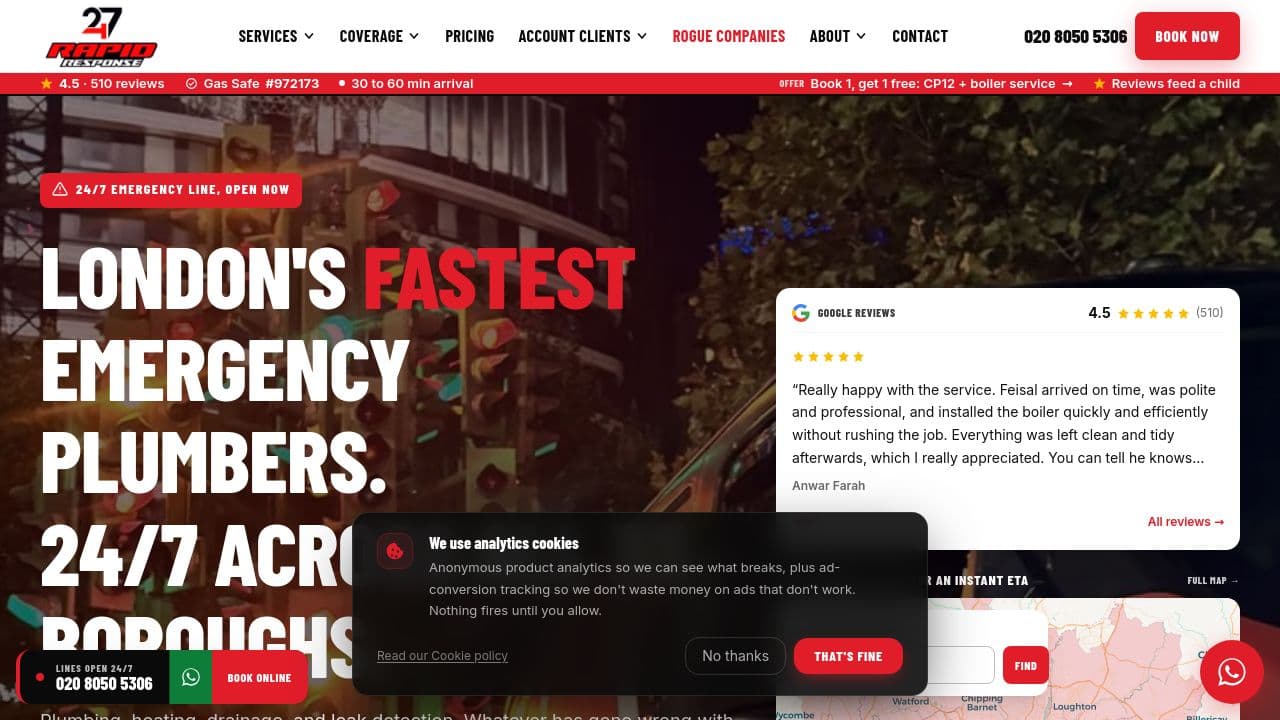 247 RAPID RESPONSE LTD website screenshot