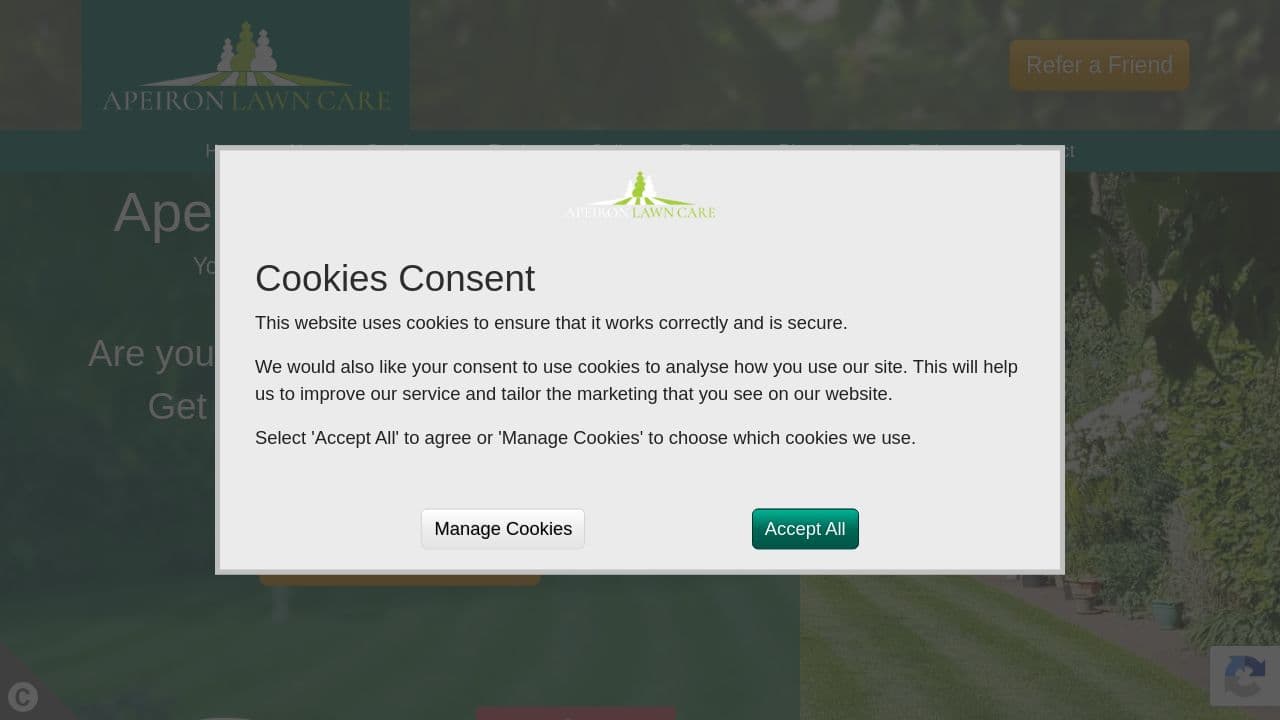 APEIRON LAWN CARE LTD website screenshot