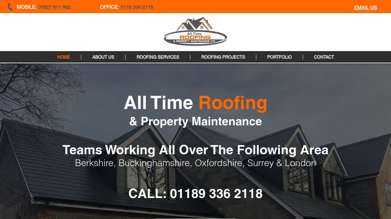 ALL TIME ROOFING LIMITED website screenshot