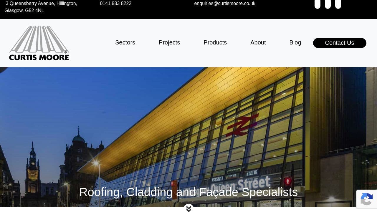 CURTIS MOORE (CLADDING SYSTEMS) LIMITED website screenshot