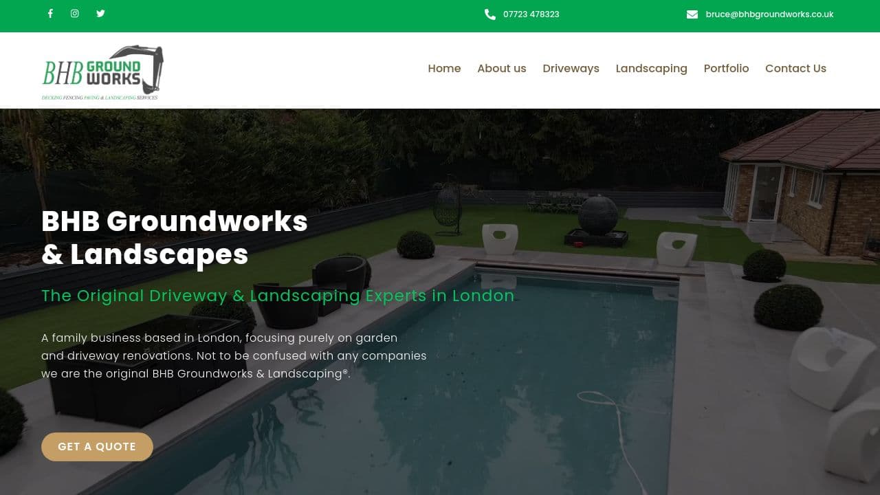 BHB GROUNDWORKS LIMITED website screenshot