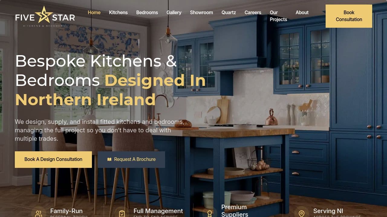 5 STAR KITCHENS (NI) LTD website screenshot