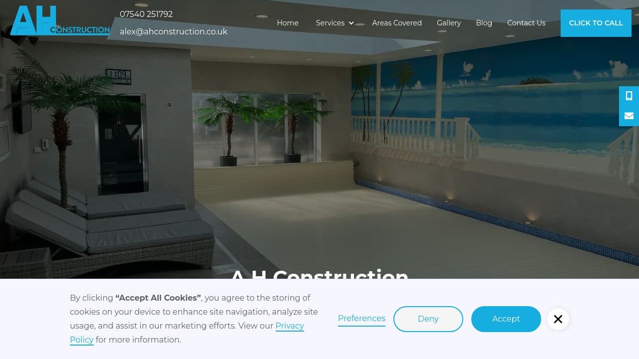 A L CONSTRUCTION (HOLMFIRTH) LIMITED website screenshot