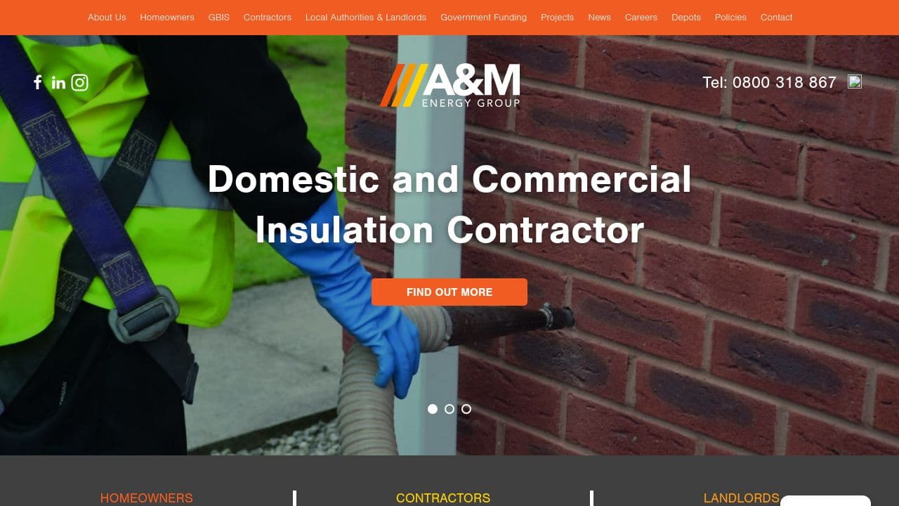 A & M ENERGY SOLUTIONS LIMITED website screenshot