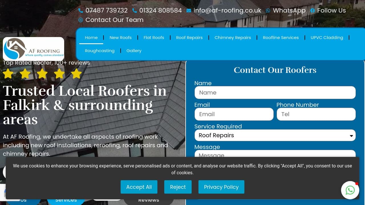 AF ROOFING & BUILDING SERVICES LIMITED website screenshot