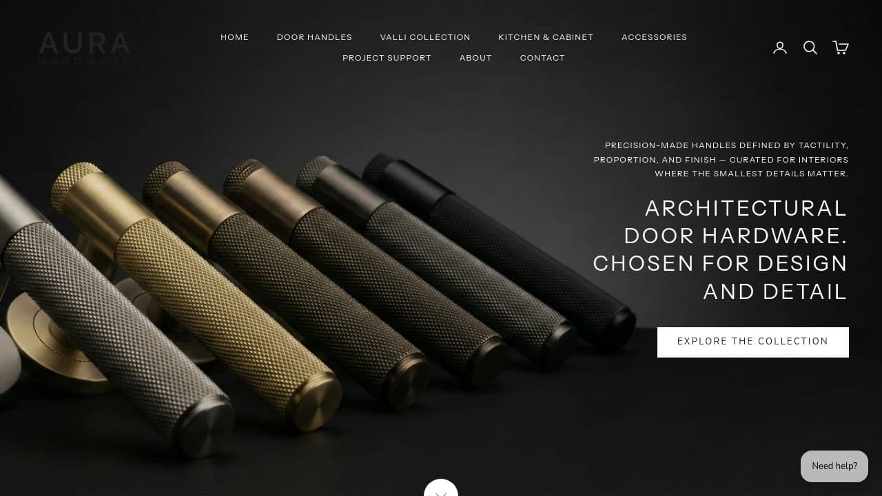 AURA HARDWARE LTD website screenshot