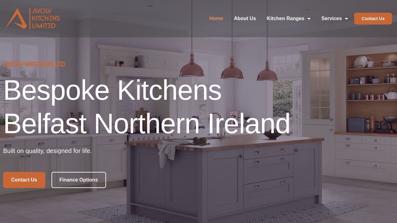 AVOLV KITCHENS LTD website screenshot