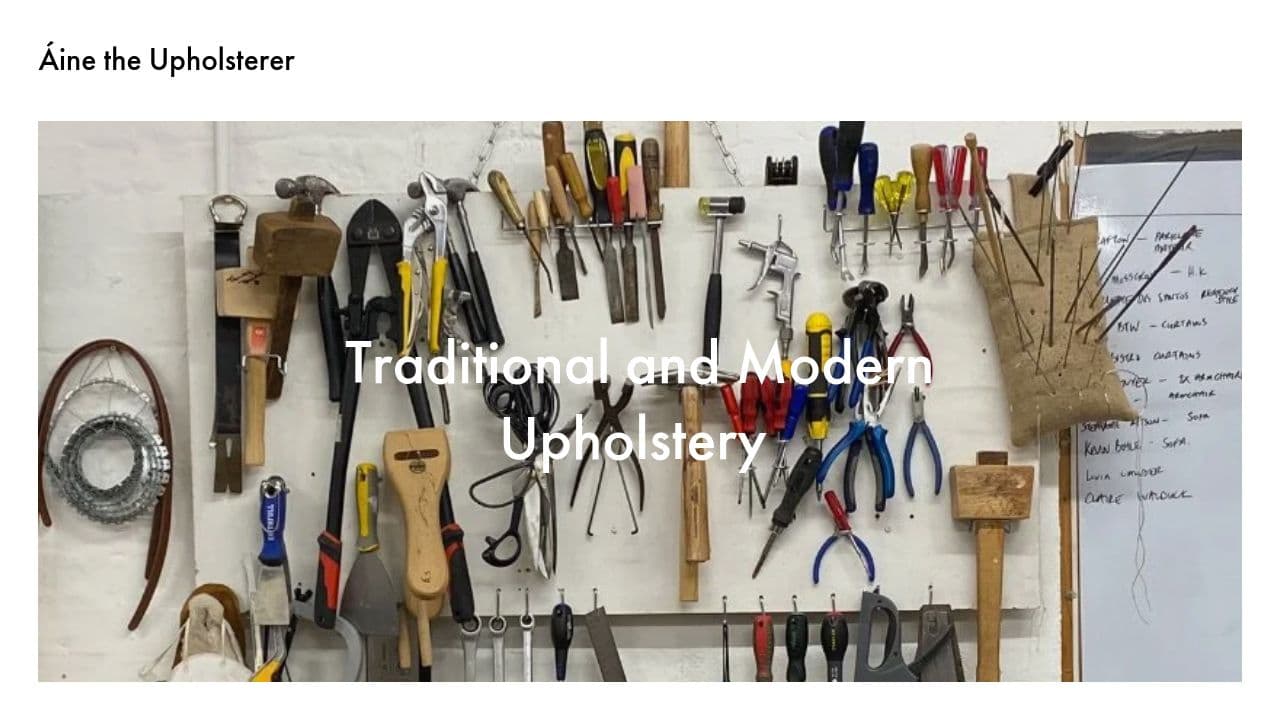 AINE THE UPHOLSTERER LTD website screenshot