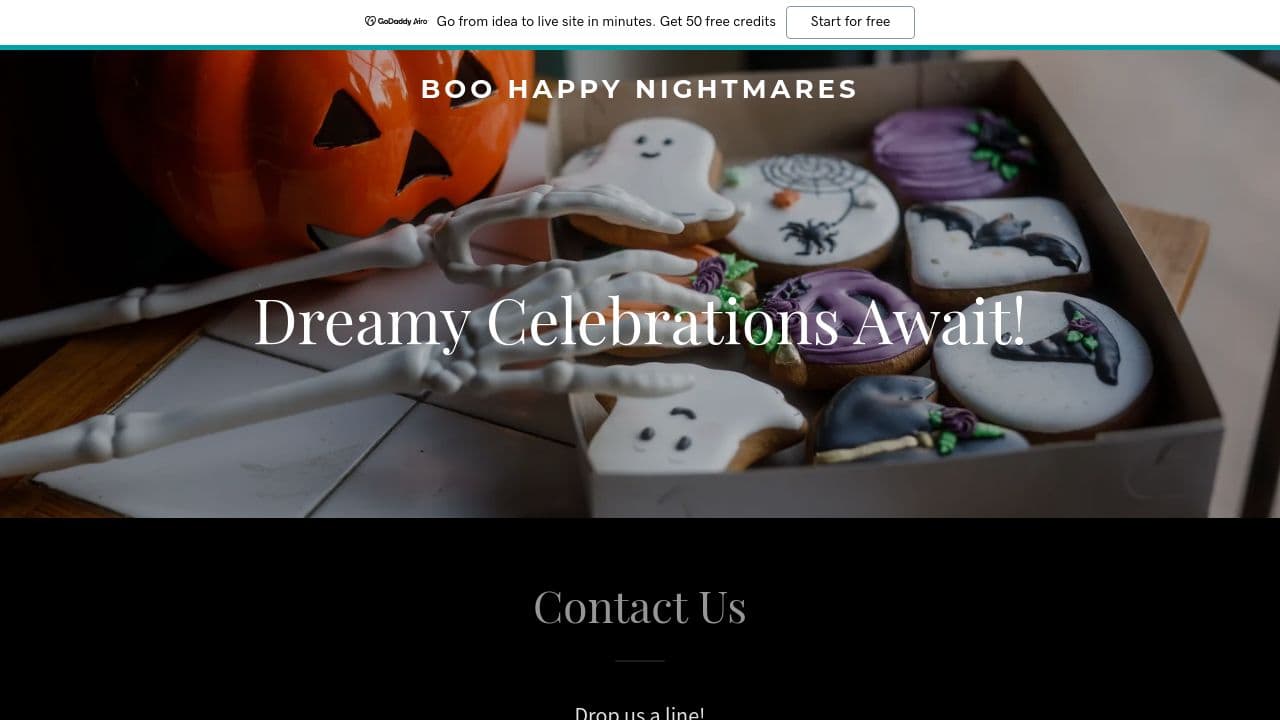 BOO HAPPY NIGHTMARES LIMITED website screenshot