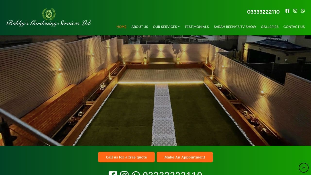 BOBBY'S GARDENING SERVICES LIMITED website screenshot