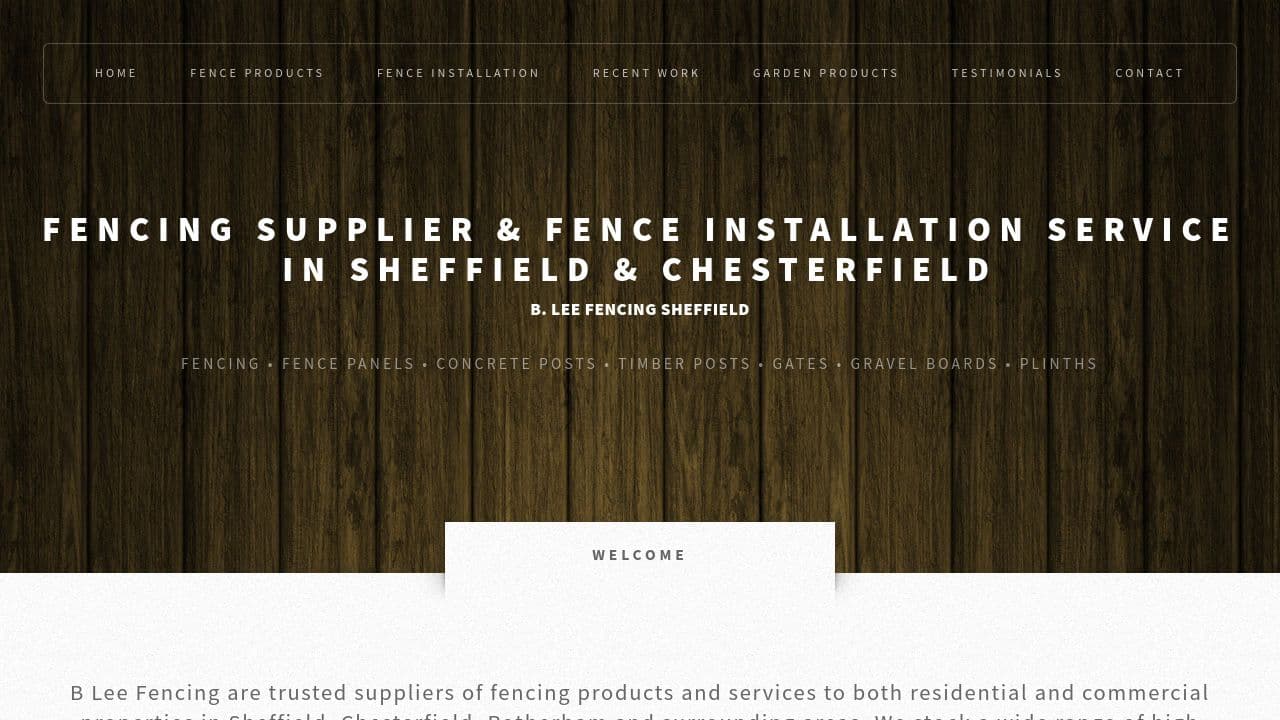 B LEE FENCING LIMITED website screenshot