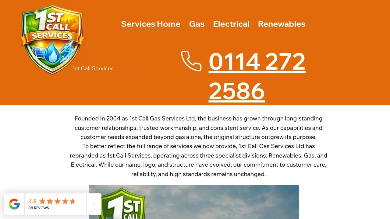 1ST CALL GAS SERVICES LIMITED website screenshot