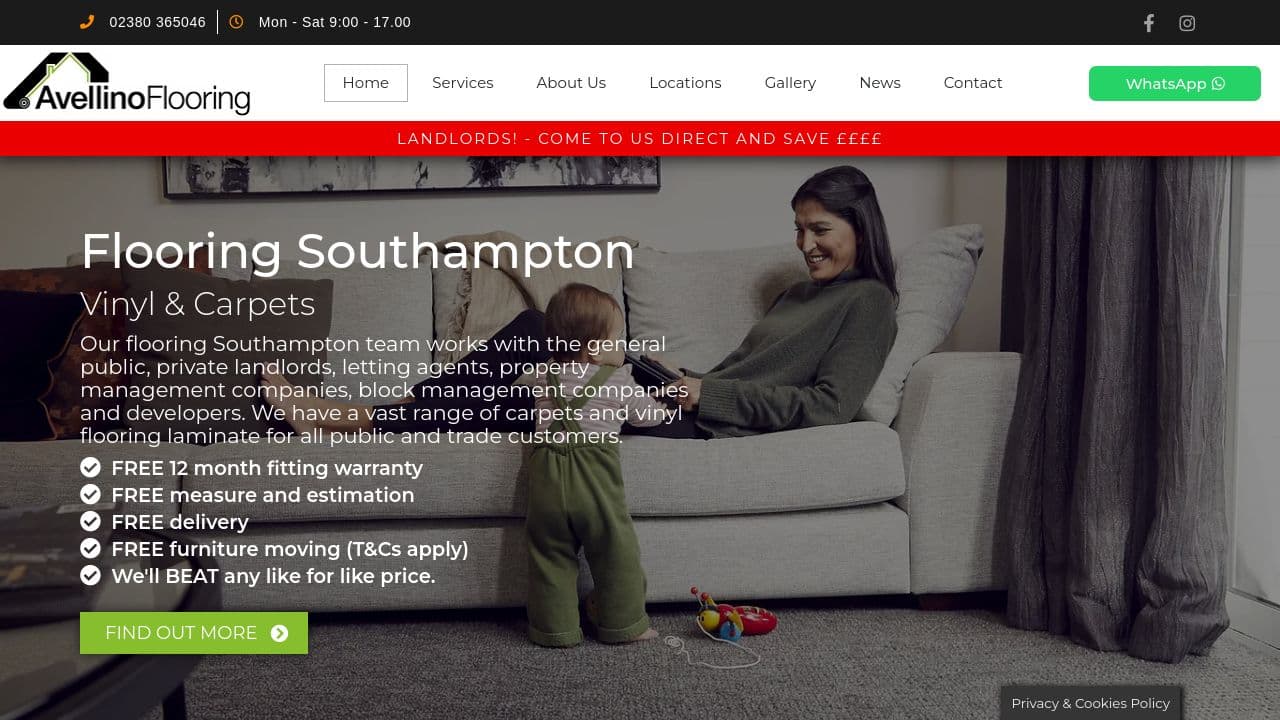 AVELLINO FLOORING LTD website screenshot