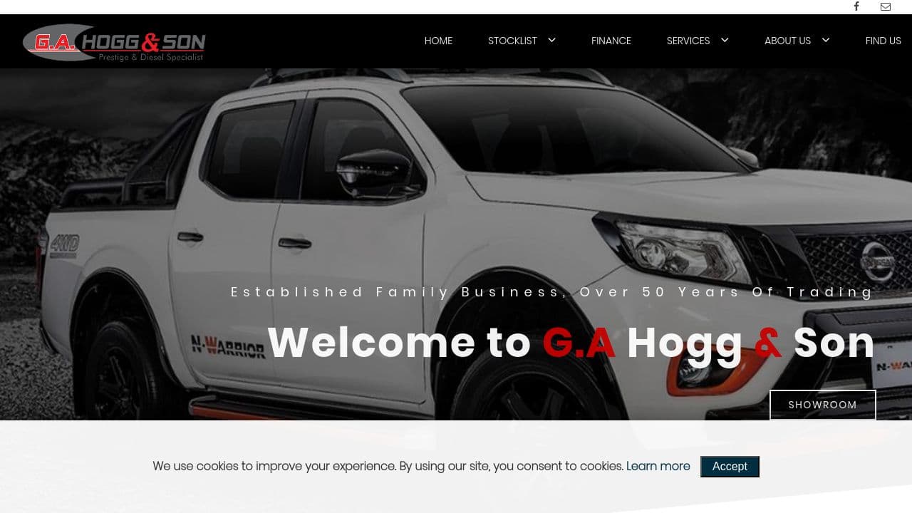 A HOGG LTD website screenshot