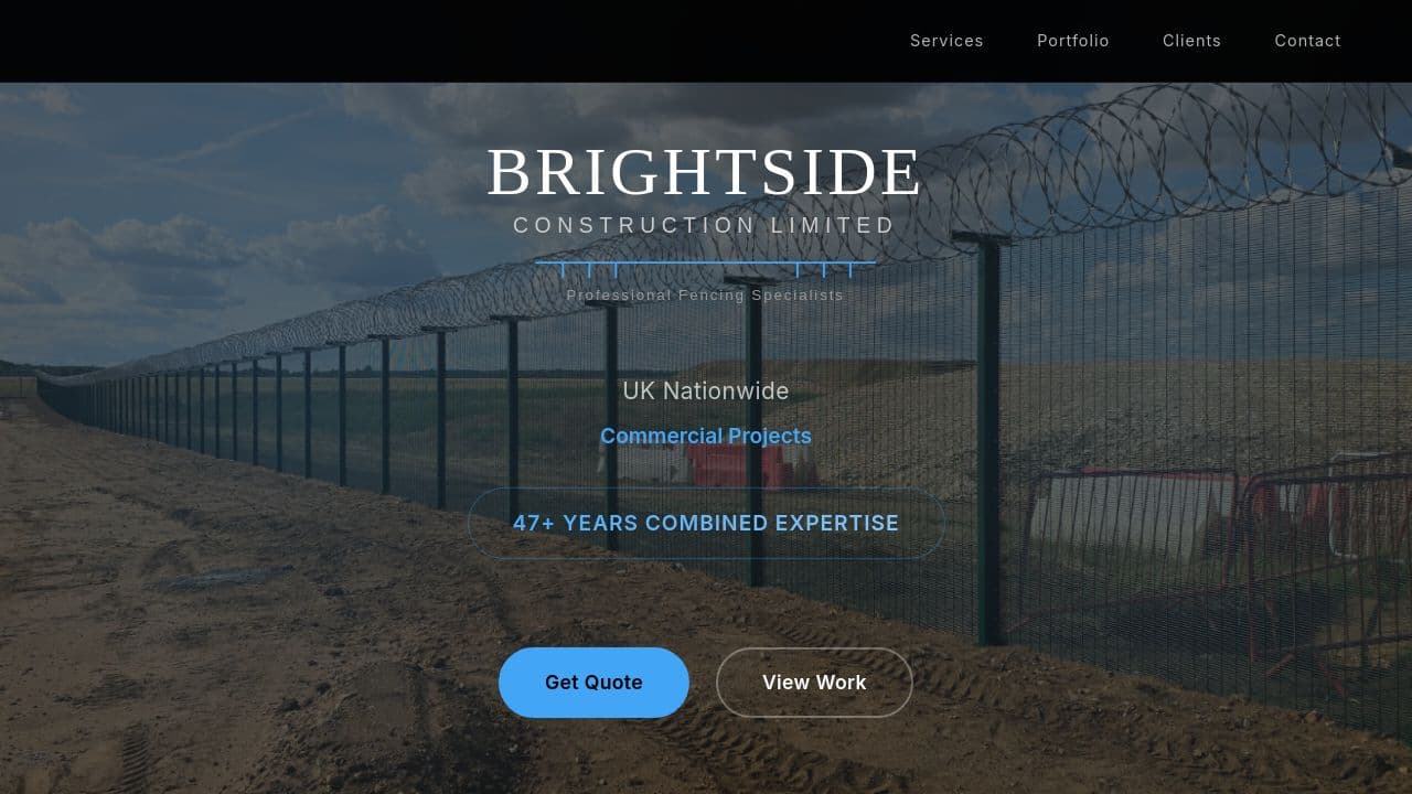 BRIGHTSIDE CONSTRUCTION LIMITED website screenshot