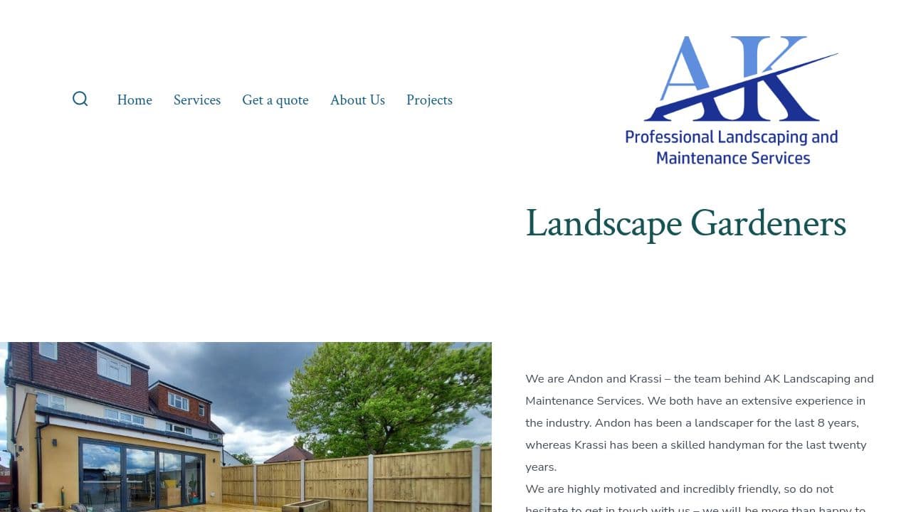 AK LANDSCAPING AND MAINTENANCE SERVICES LTD website screenshot