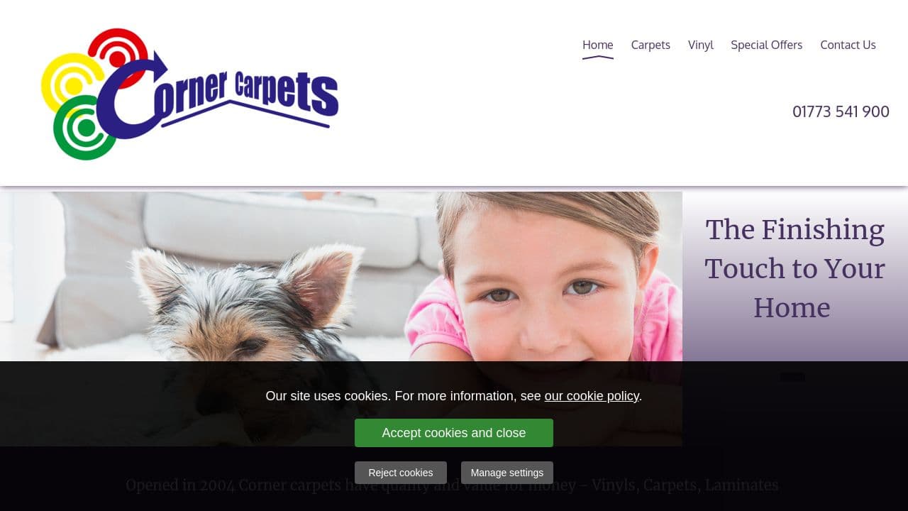 CORNER CARPETS (MIDLANDS) LIMITED website screenshot