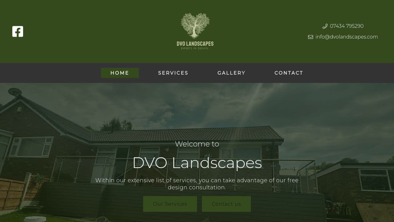 DVO LANDSCAPES LTD website screenshot