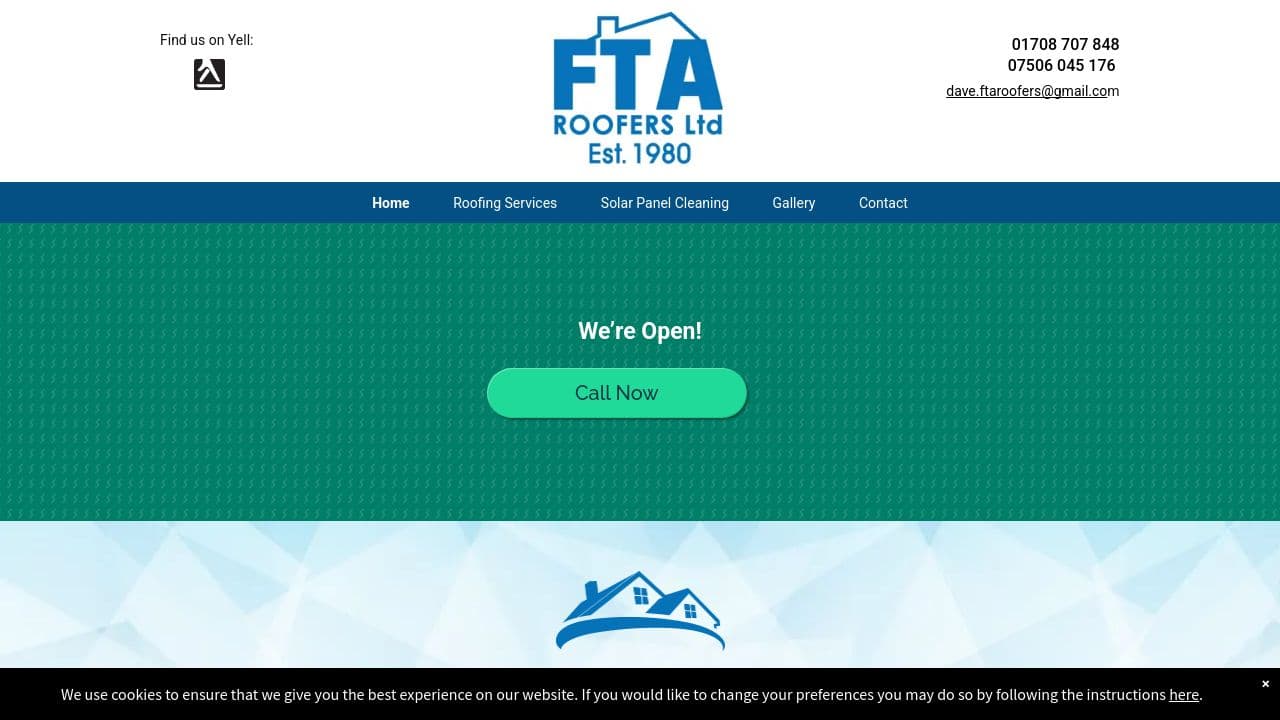 F T A ROOFERS LTD website screenshot