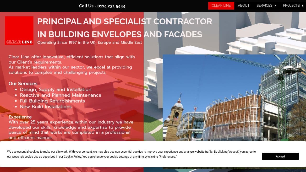 CLEAR LINE MAINTENANCE LTD website screenshot