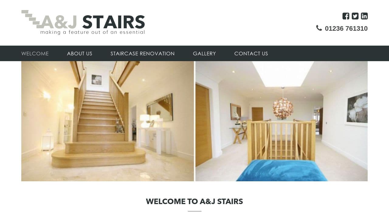 A&J STAIRS LTD website screenshot
