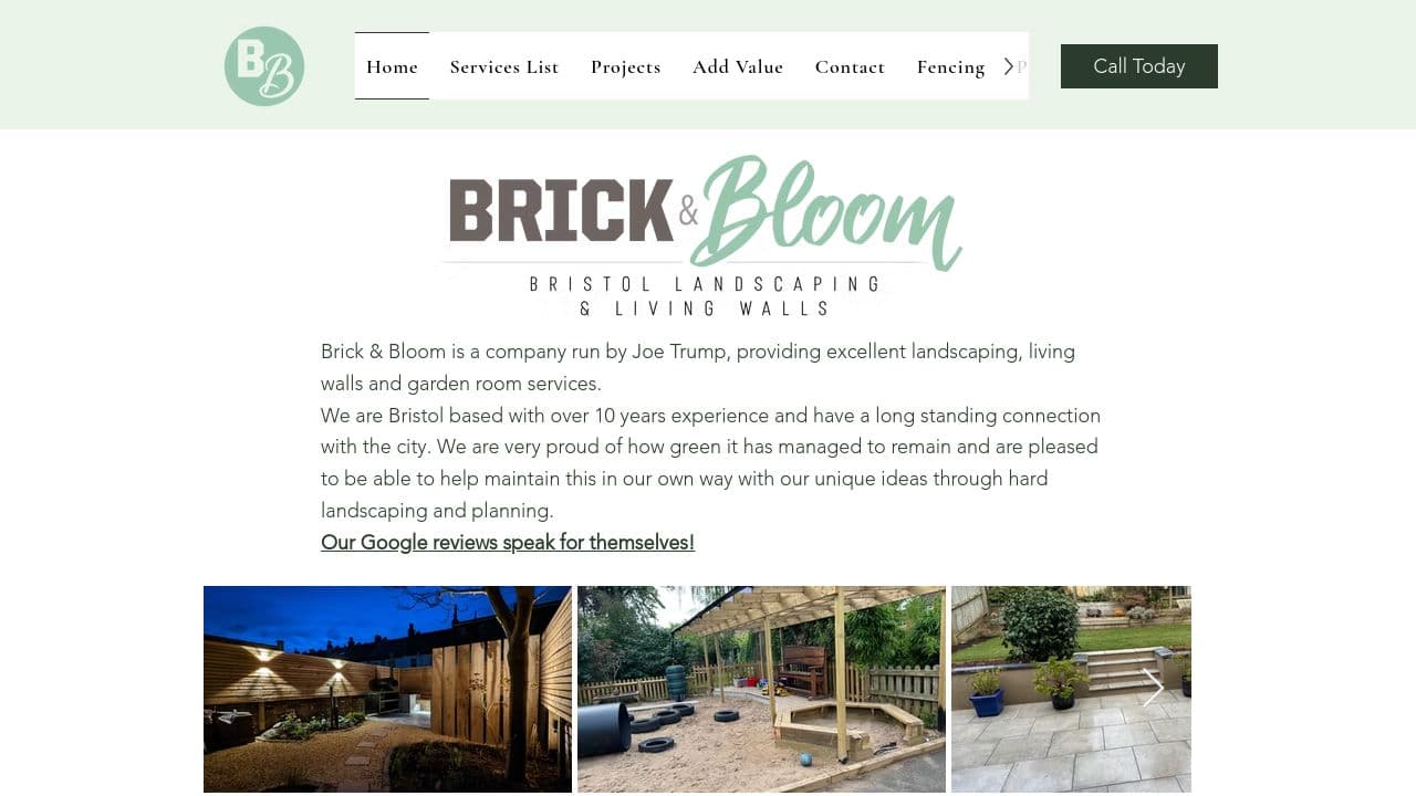 BRICK AND BLOOM LTD website screenshot