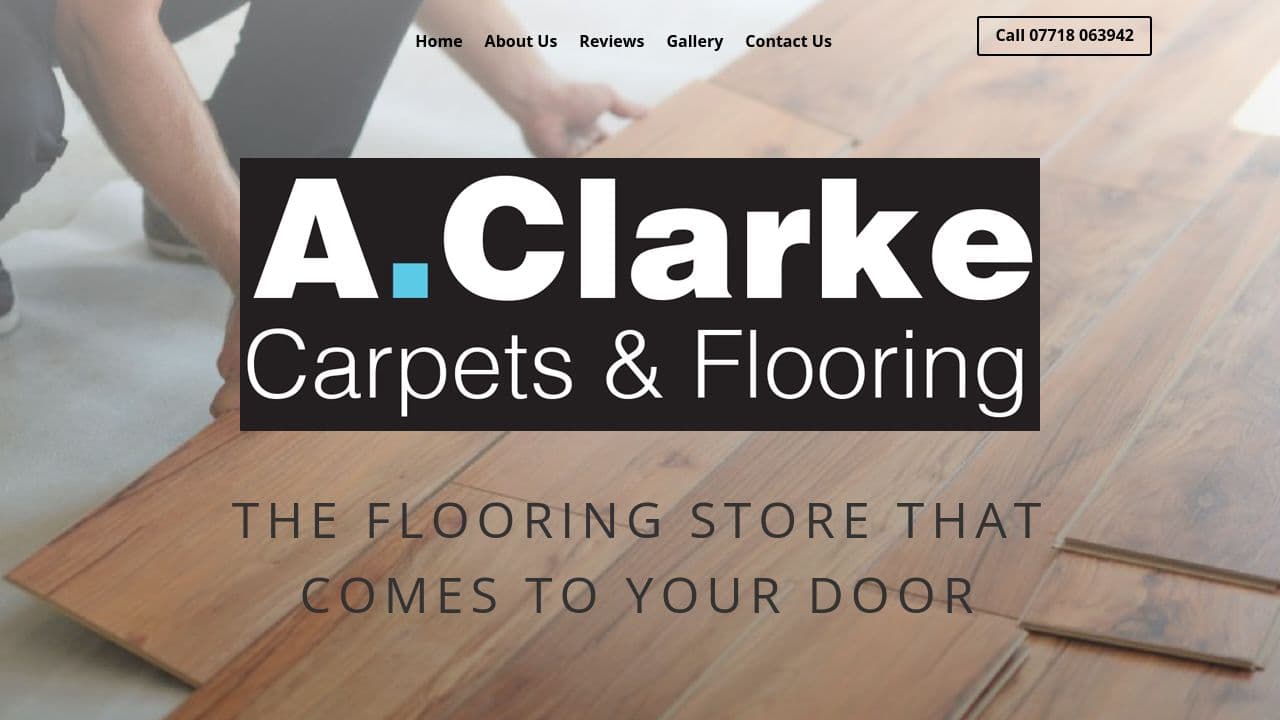 A CLARKE CARPETS & FLOORING LTD website screenshot