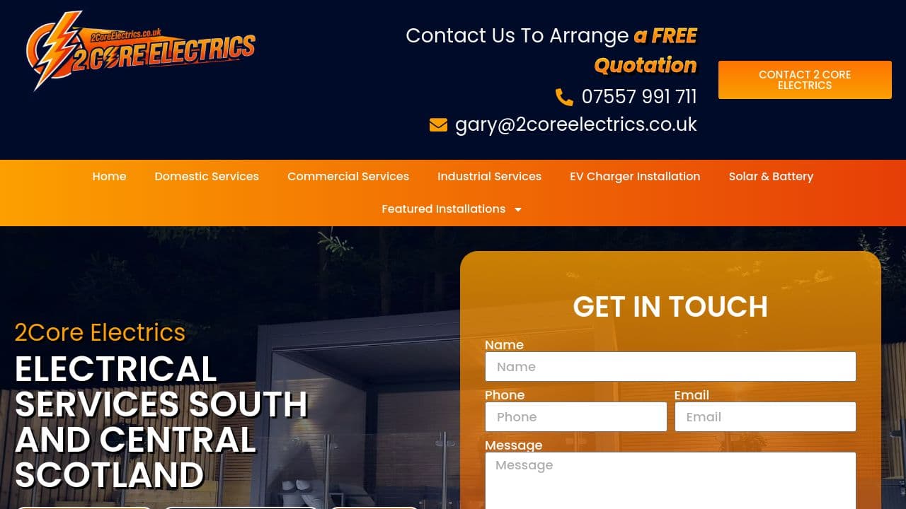 2 THE CORE ELECTRICS LTD website screenshot