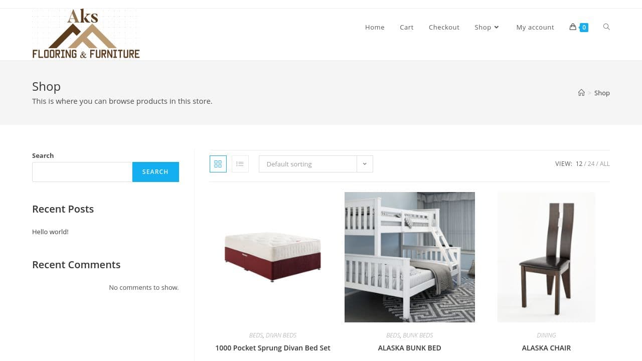 AKS FLOORING & FURNITURE LIMITED website screenshot