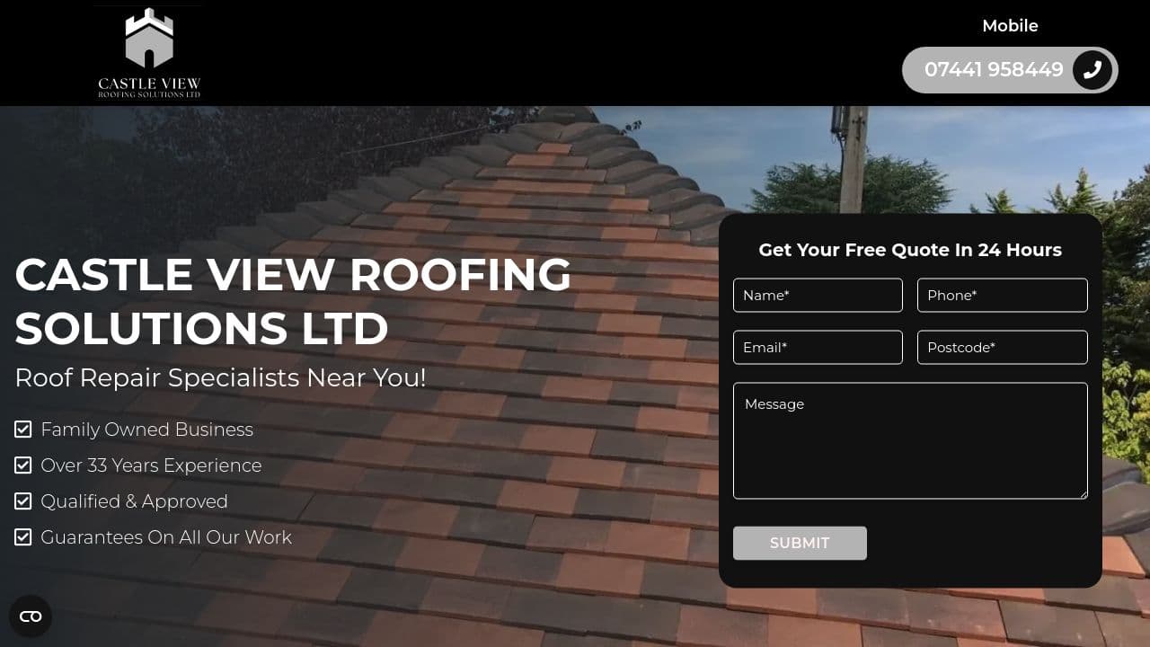 CASTLE VIEW ROOFING SOLUTIONS LIMITED website screenshot