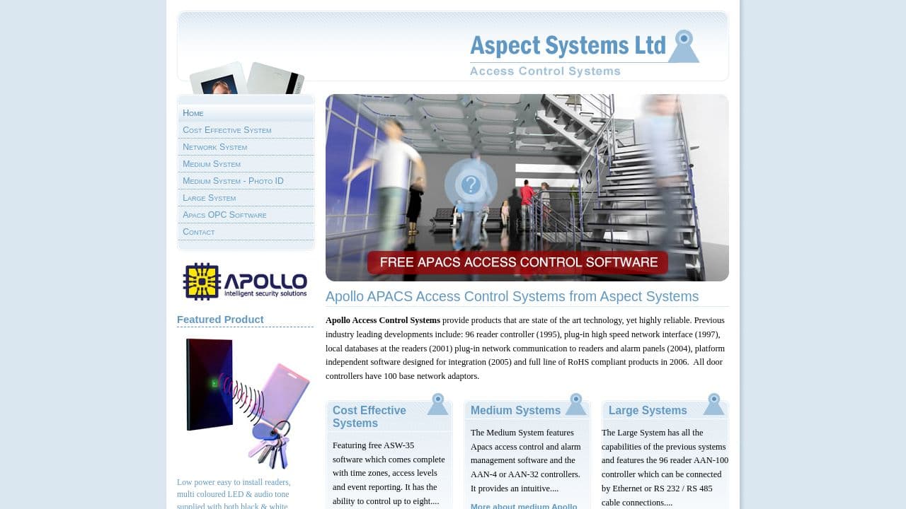 ASPECT SYSTEMS LIMITED website screenshot