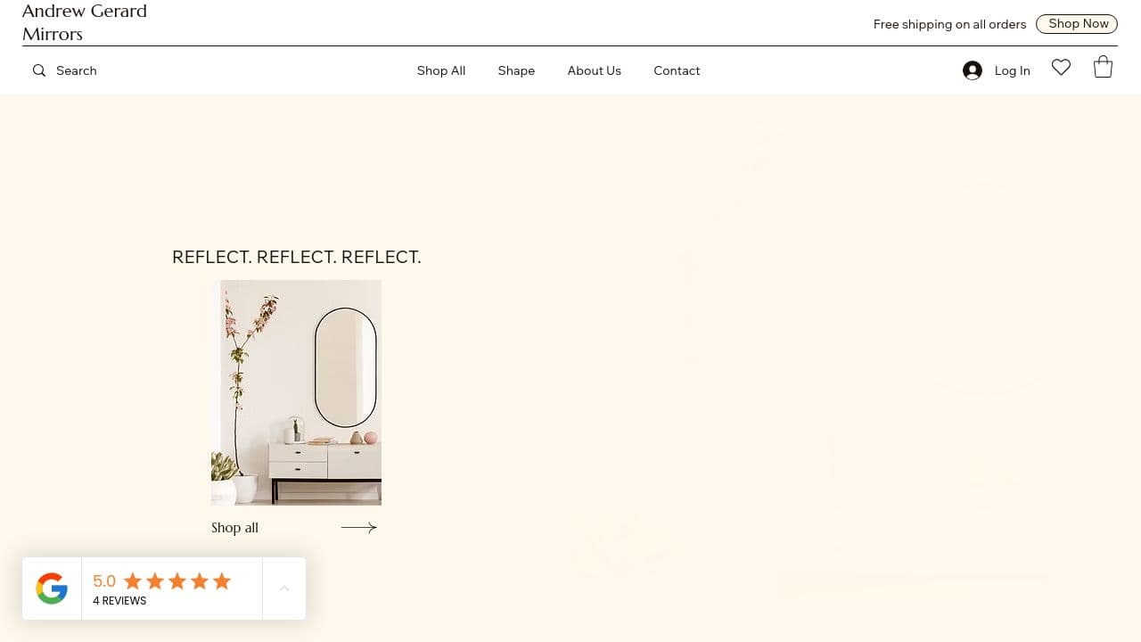 ANDREW GERARD MIRRORS LIMITED website screenshot