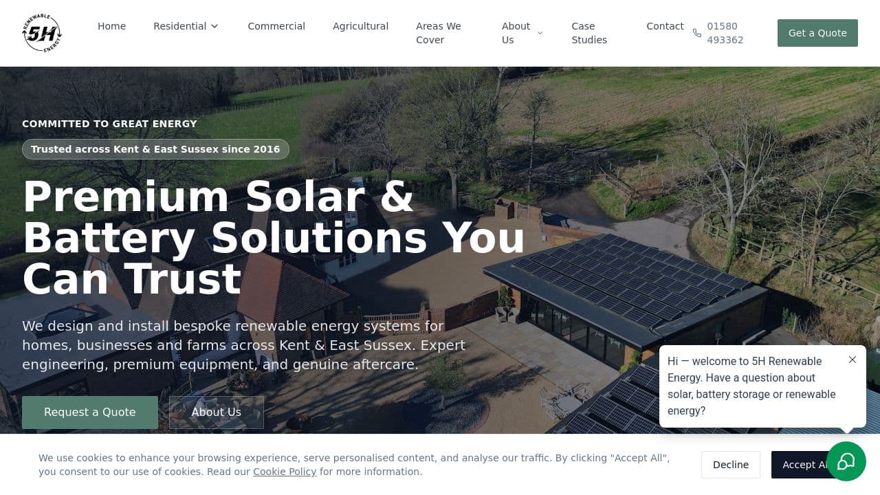 5H RENEWABLE ENERGY LTD website screenshot