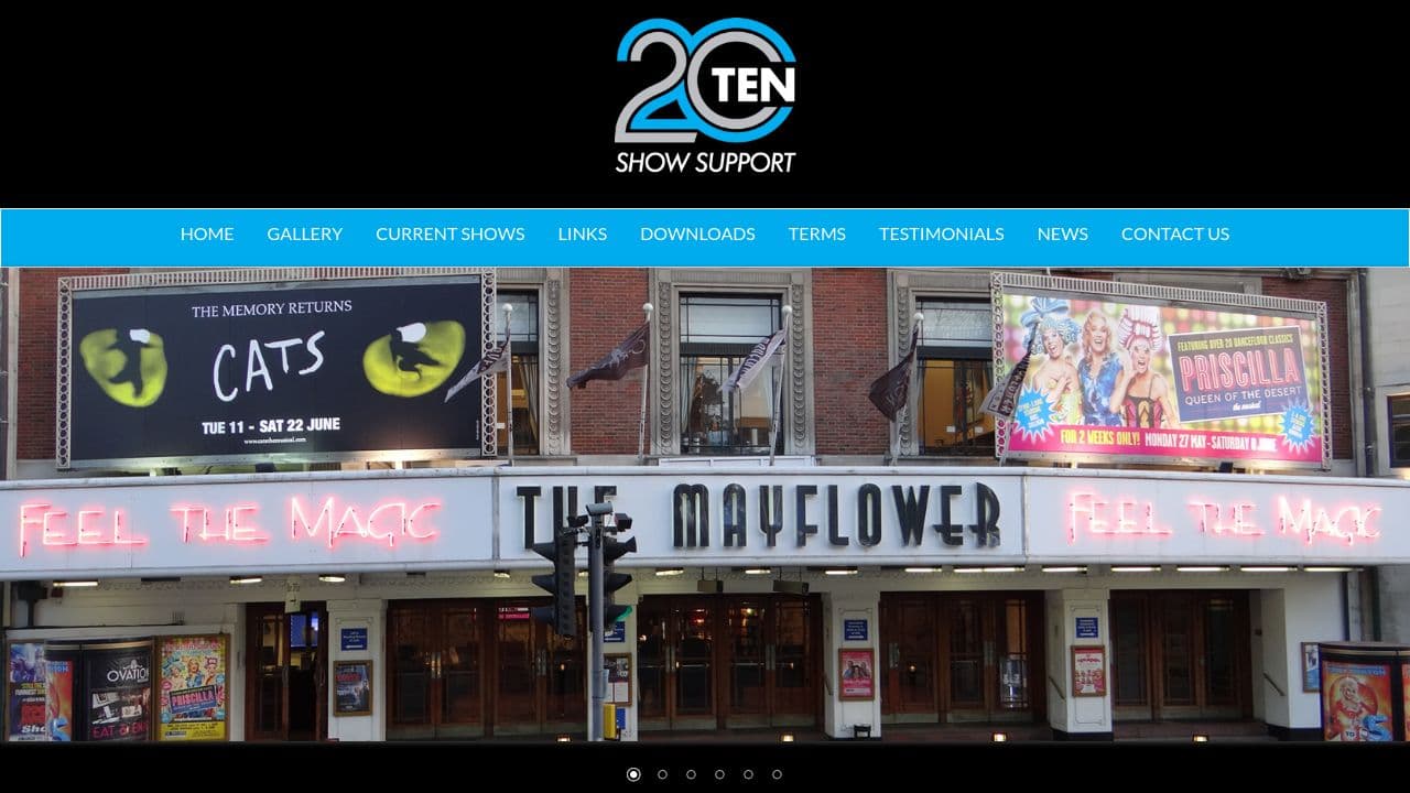 20 TEN SHOW SUPPORT LIMITED website screenshot