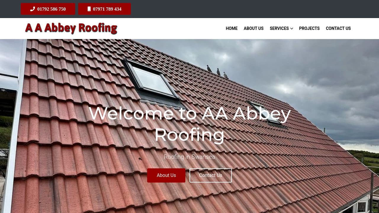 A A ABBEY ROOFING & BUILDING CONTRACTORS LTD website screenshot