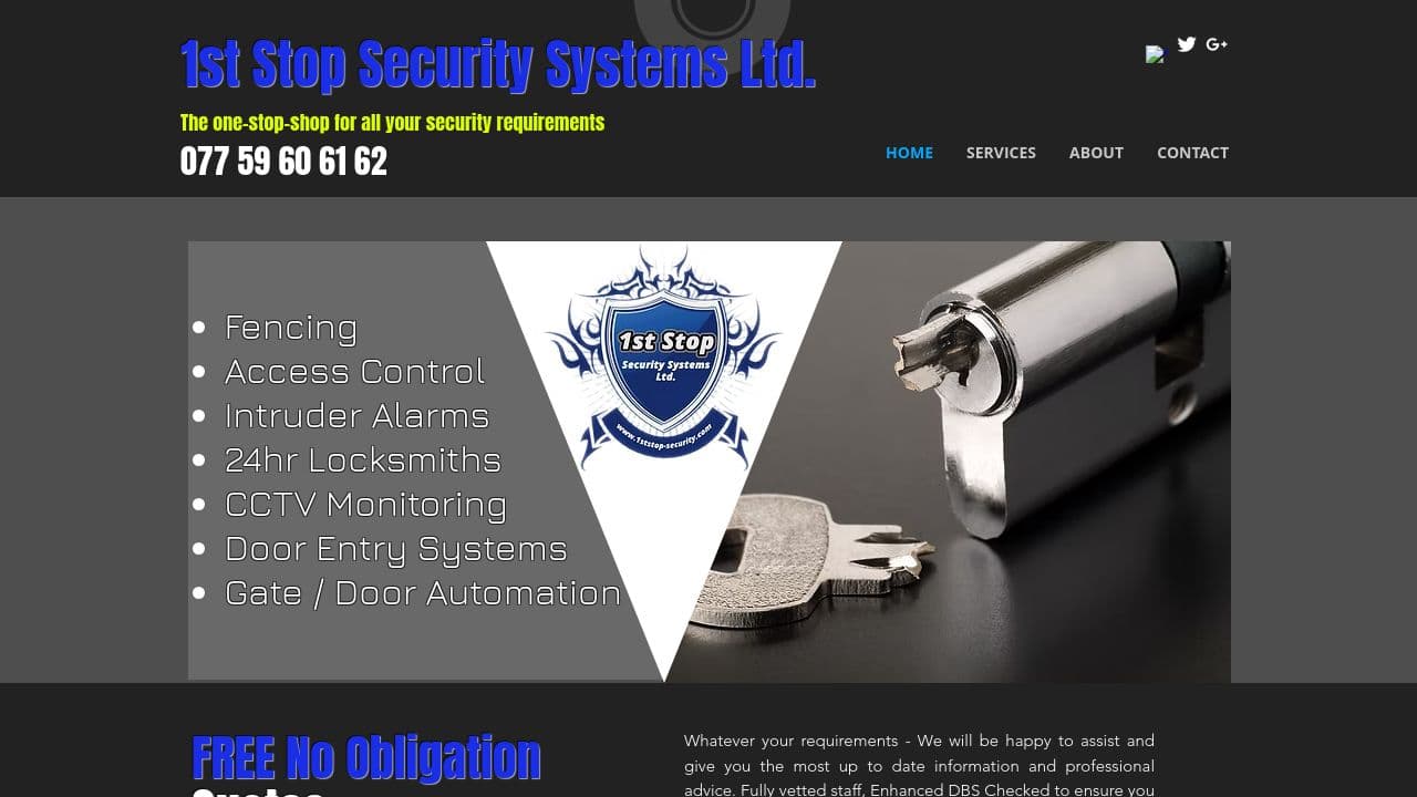 1ST STOP SECURITY SYSTEMS LTD website screenshot