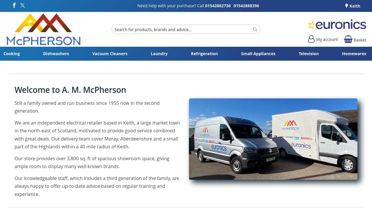 A M MCPHERSON LIMITED website screenshot
