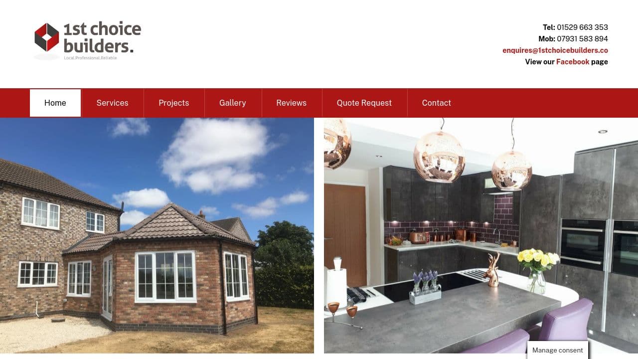 1ST CHOICE BUILDERS LTD website screenshot