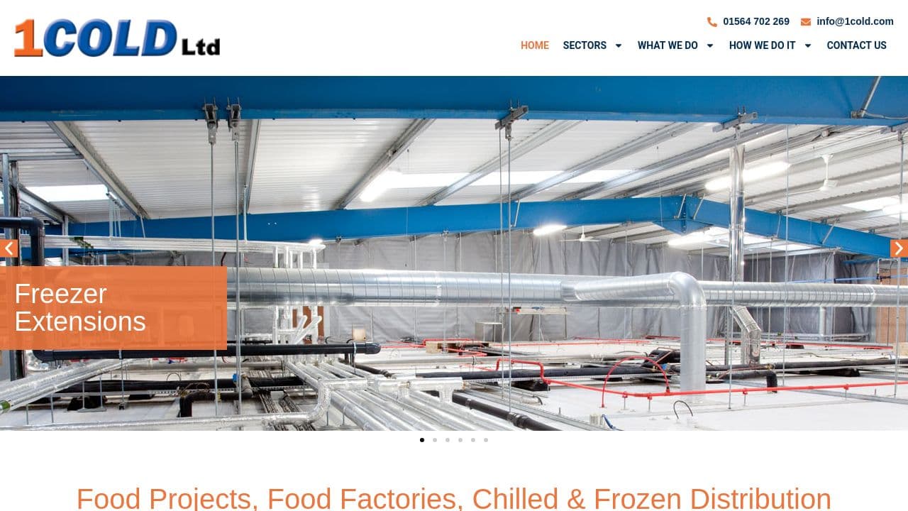 1COLD LTD website screenshot