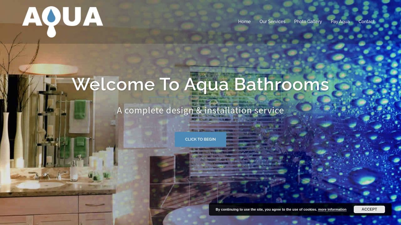 AQUA BATHROOMS LIMITED website screenshot