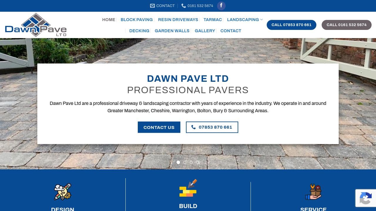 DAWN PAVE LTD website screenshot