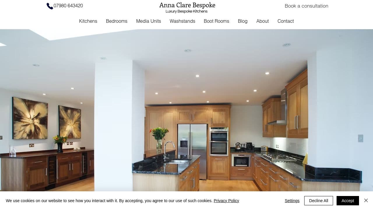 ANNA CLARE DESIGN LIMITED website screenshot