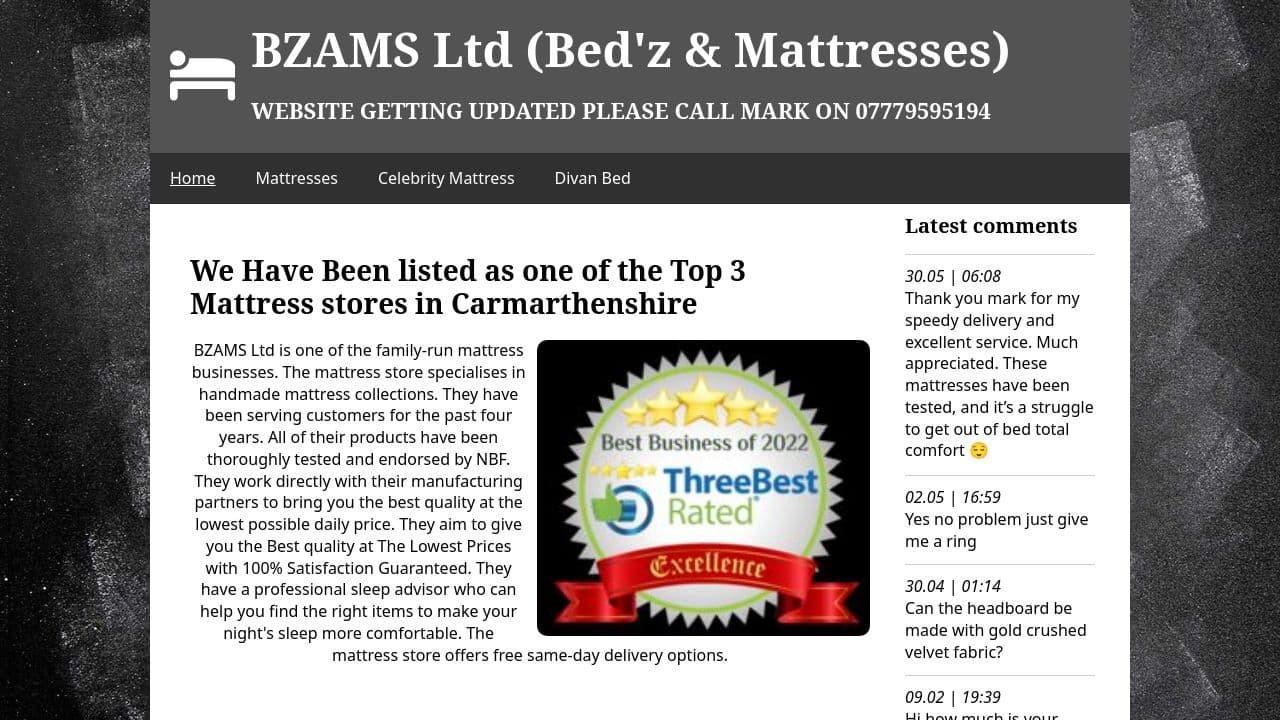 BZAMS LTD website screenshot