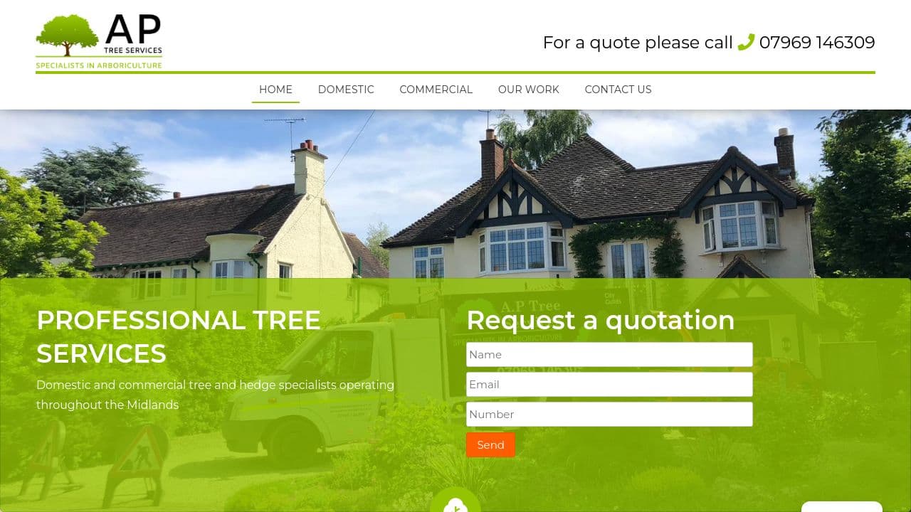 A P TREE SERVICES LIMITED website screenshot