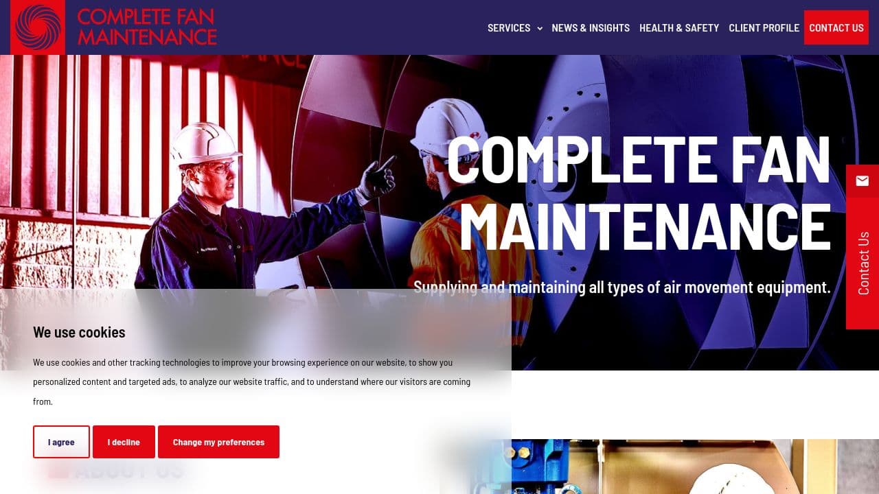COMPLETE FAN MAINTENANCE LIMITED website screenshot
